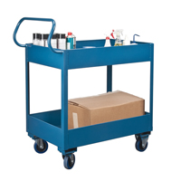 Deep Lipped Service Cart, 2 Tiers, 24" W x 47" H x 36" D, 1200 lbs. Capacity Kelford
