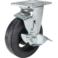 Roulette moul&eacute;, Pivotant avec frein, 6" (152,4 mm), Caoutchouc, 550 lb (249 kg) Kelford