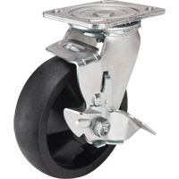 Roulettes haute temp&eacute;rature, Pivotant avec frein, 6" (152,4 mm), Nylon, 880 lb (399 kg) Kelford