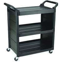Bussing Cart with End Panels, 3 Tiers, 18-5/8" x 36-5/8" x 33-5/8", 150 lbs. Capacity MN605 | Kelford