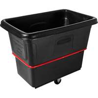 Heavy-Duty Utility Cube Truck, Black Recycled Plastic, 43-1/4" L x 28" W x 33-3/4" H, 12 cu. ft. Volume, 800 lbs. Capacity Kelford