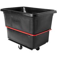 Heavy-Duty Utility Cube Truck, Black Recycled Plastic, 48-1/4" L x 34-1/8" W x 37-7/8" H, 20 cu. ft. Volume, 1200 lbs. Capacity Kelford