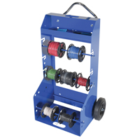 Portable Wire Reel Caddy, Steel, 4 Rod, 29" W x 47-5/16" H x 21-7/8" D, 300 lbs. Capacity Kelford