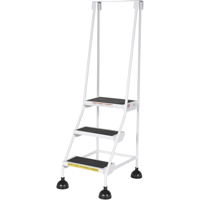&eacute;chelles Stop-Step, 3 marches, Largeur de la marche 16", Hauteur de la plateforme 28-11/16", Acier Kelford
