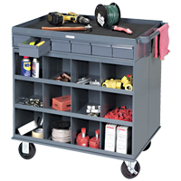 Heavy-Duty Two-Sided Mobile Work Station, 1200 lbs. Capacity, Steel, 34" x W, 34" x H, 24" D, All-Welded, 6 Drawers MO070 | Kelford