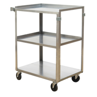 Shelf Carts, 3 Tiers, 15-1/2" W x 32-1/8" H x 24" D, 300 lbs. Capacity MO250 | Kelford