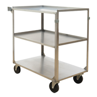 Shelf Carts, 3 Tiers, 21" W x 37-1/4" H x 35-1/8" D, 500 lbs. Capacity MO254 | Kelford
