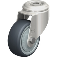 Roulette en &eacute;lastom&egrave;re thermoplastique acier inoxydable, Pivotant, Diam&egrave;tre 3-1/8" (79,5 mm), Capacit&eacute; 220 lb (100 kg) Kelford