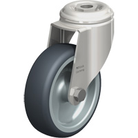 Roulette en &eacute;lastom&egrave;re thermoplastique acier inoxydable, Pivotant, Diam&egrave;tre 4" (102 mm), Capacit&eacute; 240 lb (108 kg) Kelford