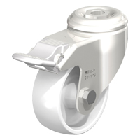 Stainless Steel Nylon Caster, Swivel with Brake, 3-1/8" (79.5 mm) Dia., 265 lbs. (120 kg.) Capacity Kelford