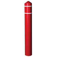 Smooth Bollard Cover With Reflective Stripes, 4" Dia. x 56" L, Red Kelford