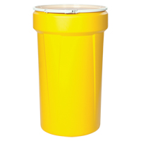 Nestable Polyethylene Drum, 55 US gal (45 imp. gal.), Open Top, Yellow MO765 | Kelford