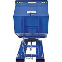 Self-Dumping Hopper, Steel, 1 cu.yd., Blue Kelford