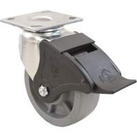 Roulette Emaxx, Pivotant avec frein, 4" (101,6 mm), Envirothane, 1000 lb (453,6 kg) Kelford
