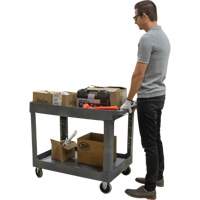 Chariot utilitaire pour l'entretien, 2 tiers, 24-5/8" x 32-1/2" x 40", Capacit&eacute; 550 lb Kelford