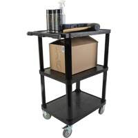Utility Cart with Flat Shelf, 3 Tiers, 18-1/8" x 37-3/8" x 27-3/4", 330 lbs. Capacity Kelford