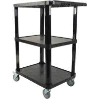 Utility Cart with Flat Shelf, 3 Tiers, 18-1/8" x 37-3/8" x 27-3/4", 330 lbs. Capacity Kelford