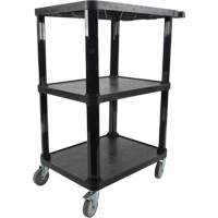 Utility Cart with Flat Shelf, 3 Tiers, 18-1/8" x 37-3/8" x 27-3/4", 330 lbs. Capacity Kelford