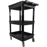 Utility Cart with Deep Lip Shelf, 3 Tiers, 19" x 39-1/2" x 28-1/4", 330 lbs. Capacity Kelford