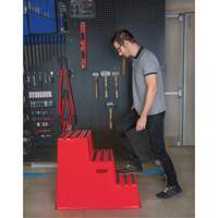 Escabeau industriel, 3 marches, 34-13/16" x 22-7/16" x Hauteur 28-1/2" Kelford