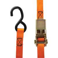 Ratchet Strap, S-Hook, 12' W x 1" L, 2200 lbs. (998 kg) Working Load Limit Kelford