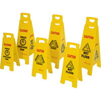 Wet Floor Safety Signs, Quadrilingual with Pictogram Kelford