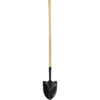 Round Point Shovel, Tempered Steel Blade, Wood, Straight Handle ND063 | Kelford