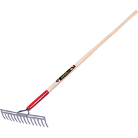 Pro Double Back Level Rake, Ashwood Handle, 13-3/4" W, Tempered Steel Blade, 14 Tines Kelford