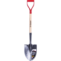 Pro Round Point Shovel, Tempered Steel Blade, Wood, D-Grip Handle Kelford