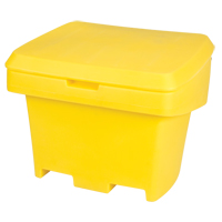 Heavy-Duty Outdoor Salt and Sand Storage Container, 30" x 24" x 24", 5.5 cu. Ft., Yellow Kelford