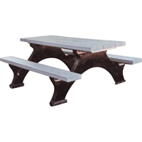 Recycled Plastic Picnic Tables, 8' L x 62-1/4" W, Grey ND424 | Kelford