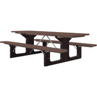 Recycled Plastic Picnic Tables, 6' L x 61-1/2" W, Brown ND427 | Kelford