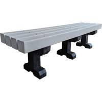 Banc de parc, Plastique recycl&eacute;, 72" lo x 17" la x 17" h, Gris Kelford