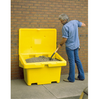 Salt Sand Container SOS™, With Hasp, 30" x 24" x 24", 5.5 cu. Ft., Yellow ND700 | Kelford