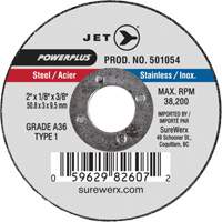 Meule &agrave; tronçonner POWERPLUS A36, 2" x 1/8", Arbre de 3/8", Type 1, 38 200 Tr/min Kelford