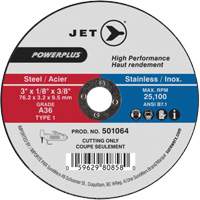 Meule &agrave; tronçonner POWERPLUS, 3" x 1/8", Arbre de 3/8", Type 1, 25 100 Tr/min Kelford