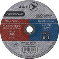 Meule &agrave; tronçonner POWERPLUS A60, 4" x 1/16", Arbre de 3/8", Type 1, 19100 Tr/min Kelford