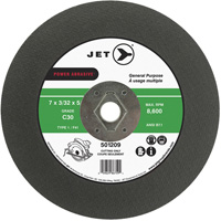 Meule &agrave; tronçonner Power Abrasive C30, 7" x 0,094", Arbre de 5/8", Type T1, 8600 Tr/min Kelford