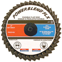 Disque &agrave; lamelles &agrave; rouler POWERBLEND FLX, 2" x Type R, Grain Z40, Alumine de zirconium Kelford