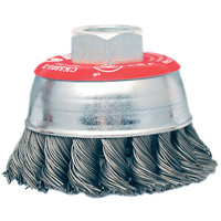 High-Performance Knot Twisted Cup Brush, 3" Dia. x 10mm x 1.25" Arbor Kelford
