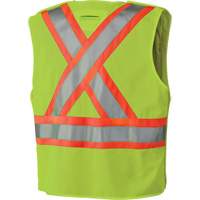 6936 5-Point Tear-Away Safety Vest, High Visibility Lime-Yellow, 2X-Large, Polyester Kelford