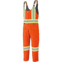 5538 High Visibility Quilted Duck Overalls, Cotton, X-Large, High Visibility Orange Kelford