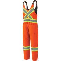5538 High Visibility Quilted Duck Overalls, Cotton, X-Large, High Visibility Orange Kelford