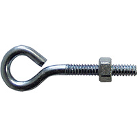 Eye Bolt, 3/8" Dia., 6" L, Zinc Plated Kelford