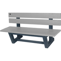 Outdoor Park Benches, Recycled Plastic, 60" L x 17" W x 17" H, Grey NJ024 | Kelford