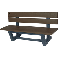 Outdoor Park Benches, Recycled Plastic, 60" L x 22-13/16" W x 29-13/16" H, Umber NJ025 | Kelford