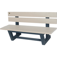 Outdoor Park Benches, Recycled Plastic, 60" L x 22-13/16" W x 29-13/16" H, Sand NJ027 | Kelford