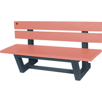 Outdoor Park Benches, Recycled Plastic, 60" L x 22-13/16" W x 29-13/16" H, Redwood Kelford
