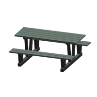 Recycled Plastic Outdoor Picnic Tables, 72" L x 60-5/16" W, Grey NJ034 | Kelford