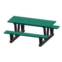 Recycled Plastic Outdoor Picnic Tables, 72" L x 60-5/16" W, Green Kelford